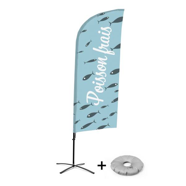 Beach Flag Alu Wind Set 310 With Water Tank Design Fresh Fish