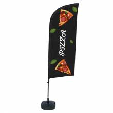 Kompletní sada reklamní vlajky ve tvaru křídla, Pizza