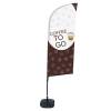 Beach Flag Alu Wind Set 310 With Water Tank Design Coffee To Go - 0