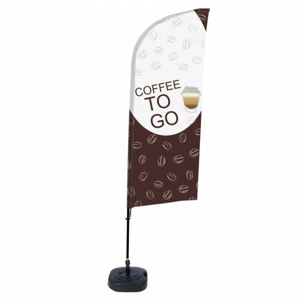 Beach Flag Alu Wind Set 310 With Water Tank Design Coffee To Go