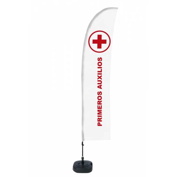 Beach Flag Budget Wind Complete Set First Aid Spanish ECO