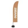 Beach Flag Budget Wind Complete Set Open Brown French - 17