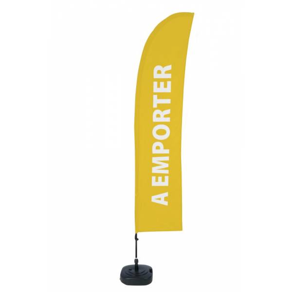 Beach Flag Budget Wind Complete Set Take Away Yellow French ECO