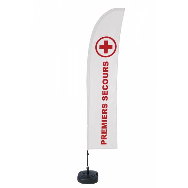 Beach Flag Budget Wind Complete Set First Aid French ECO