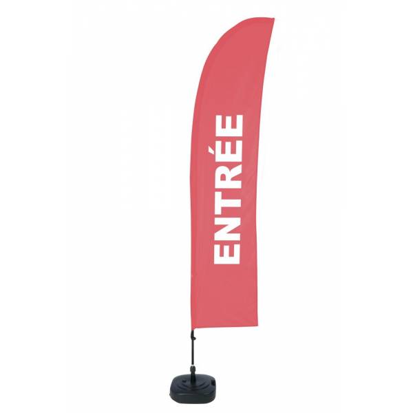 Beach Flag Budget Wind Complete Set Entrance Red French ECO