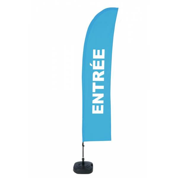Beach Flag Budget Wind Complete Set Entrance Blue French ECO