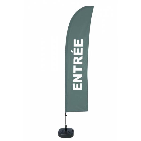 Beach Flag Budget Wind Complete Set Entrance Green French ECO