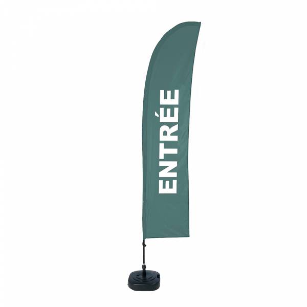 Beach Flag Budget Wind Complete Set Entrance Green French
