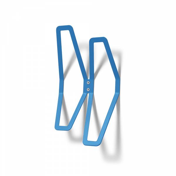 Nástenný dizajnový vešiak dvojitý, modrý