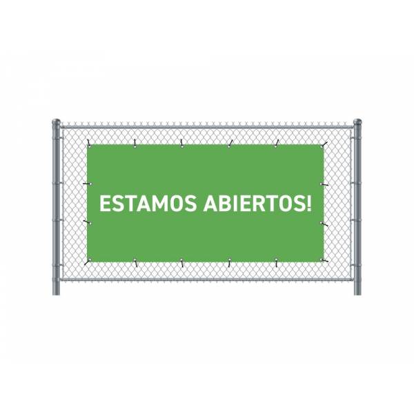 Standardní banner na plot 200 x 100 cm otevřeno španělština zelené