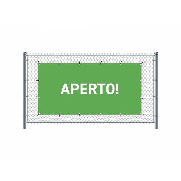 Standardní banner na plot 200 x 100 cm otevřeno italština zelené