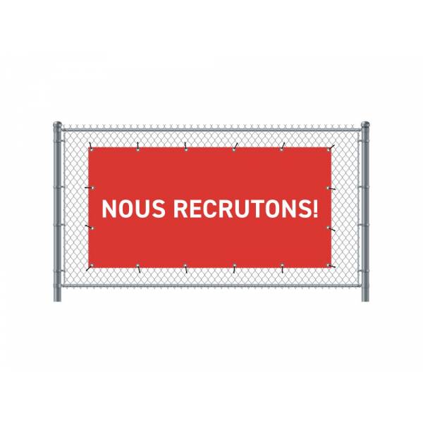 Standardní banner na plot 200 x 100 cm Přijímáme nové zaměstnance francouzština Červené