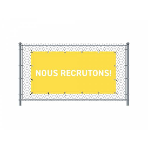 Standardní banner na plot 200 x 100 cm Přijímáme nové zaměstnance francouzština žlutá