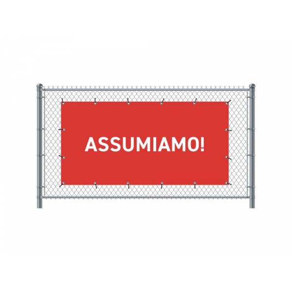Standardní banner na plot 300 x 140 cm Přijímáme nové zaměstnance italština Červené