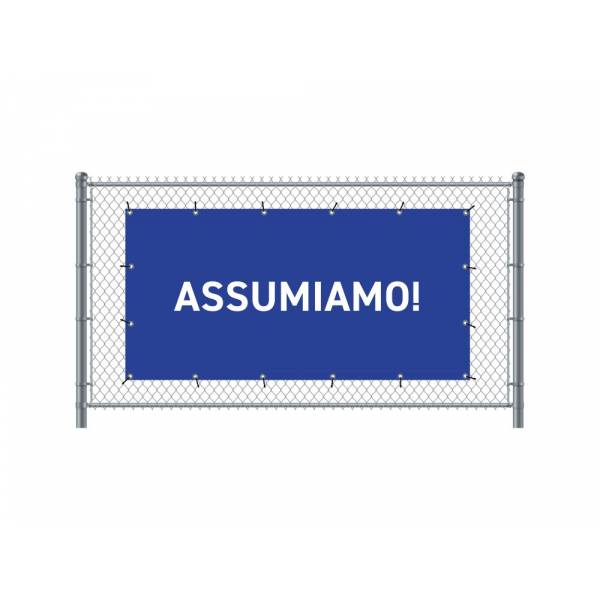Standardní banner na plot 200 x 100 cm Přijímáme nové zaměstnance italština modré
