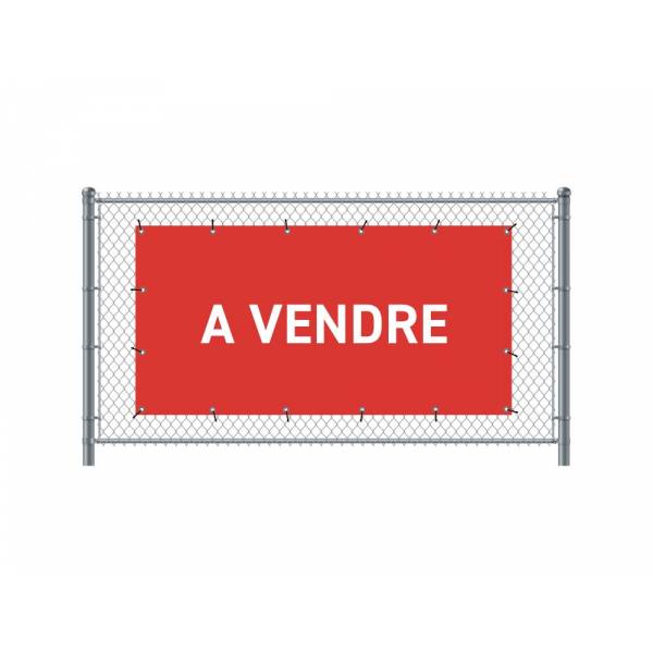Standardní banner na plot 300 x 140 cm Na prodej francouzština Červené