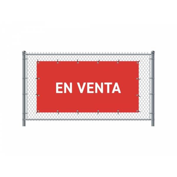 Standardní banner na plot 300 x 140 cm Na prodej španělština Červené