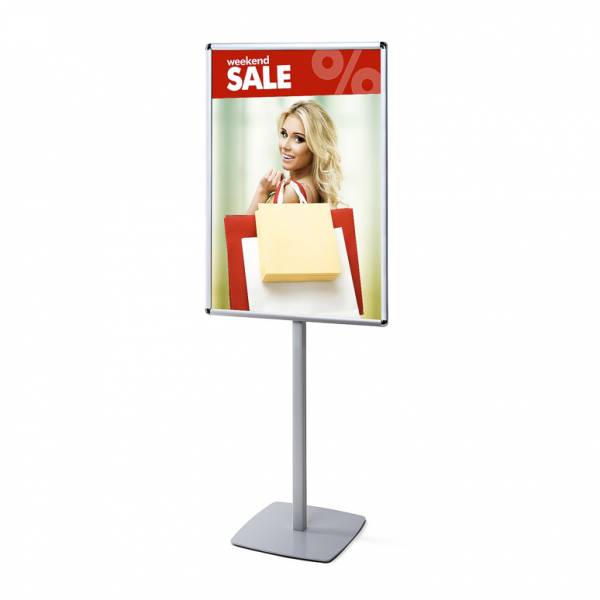 Prémiový stojan Infopole s klaprámom 700x1000mm, oblý roh, profil 25mm