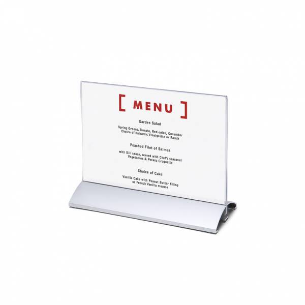 Elegantný menu stojanček na leták A5 na šírku