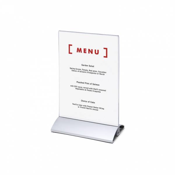 Elegantný menu stojanček na leták A5 na výšku