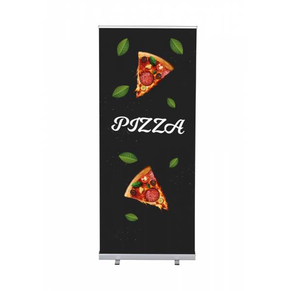 Set Roll-baneru Budget s vytištěným motivem, šířka 85 cm, Pizza