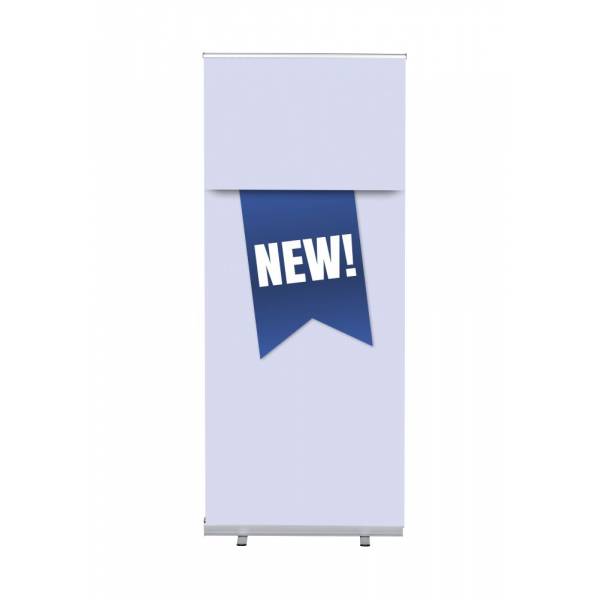 Set Roll-baneru Budget s vytištěným motivem, šířka 85 cm, Novinka, modrý, anglicky