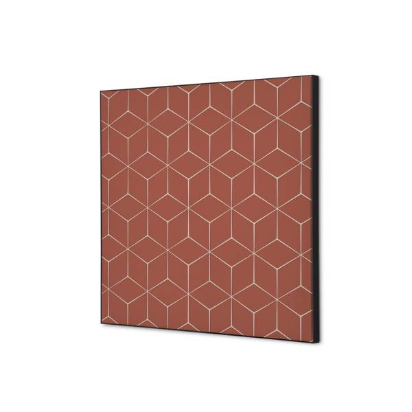 Textilná dekorácia na stenu 40 x 40 Hexagon hrdzavý