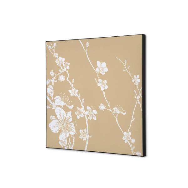 Textilná dekorácia na stenu 40 x 40 Japonské čerešňové kvety béžová