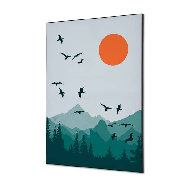 Textilná dekorácia na stenu A1 Slnko a vtáky