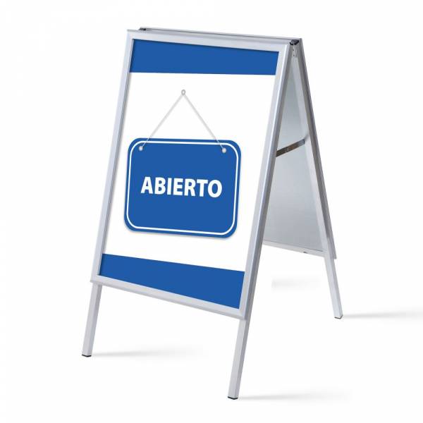 Set reklamního áčka A1, Otevřeno, modrý, španělsky