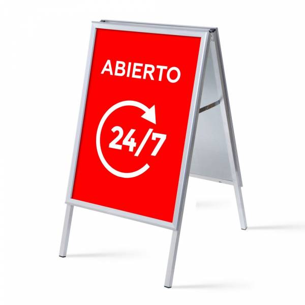 Set reklamního áčka A1, Otevřeno 24/7, červený, španělsky